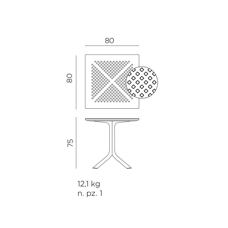 Tavolo Clipx 80x80 cm - Nardi