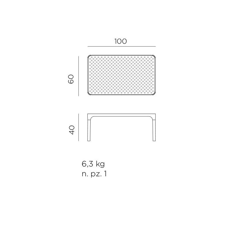 Tavolino Net Table 100x60 cm - Nardi