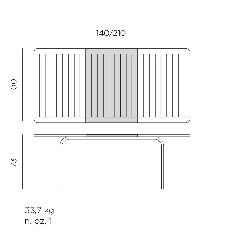 Tavolo Alloro Extensibile 140/210x100 cm - Nardi