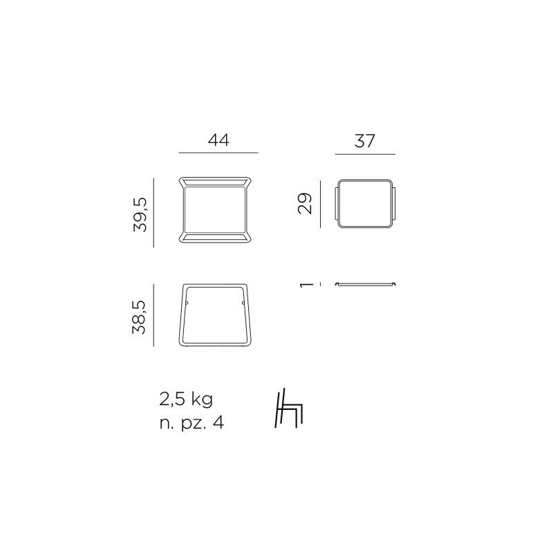 Tavolino Pop  44x39,5 cm- Nardi
