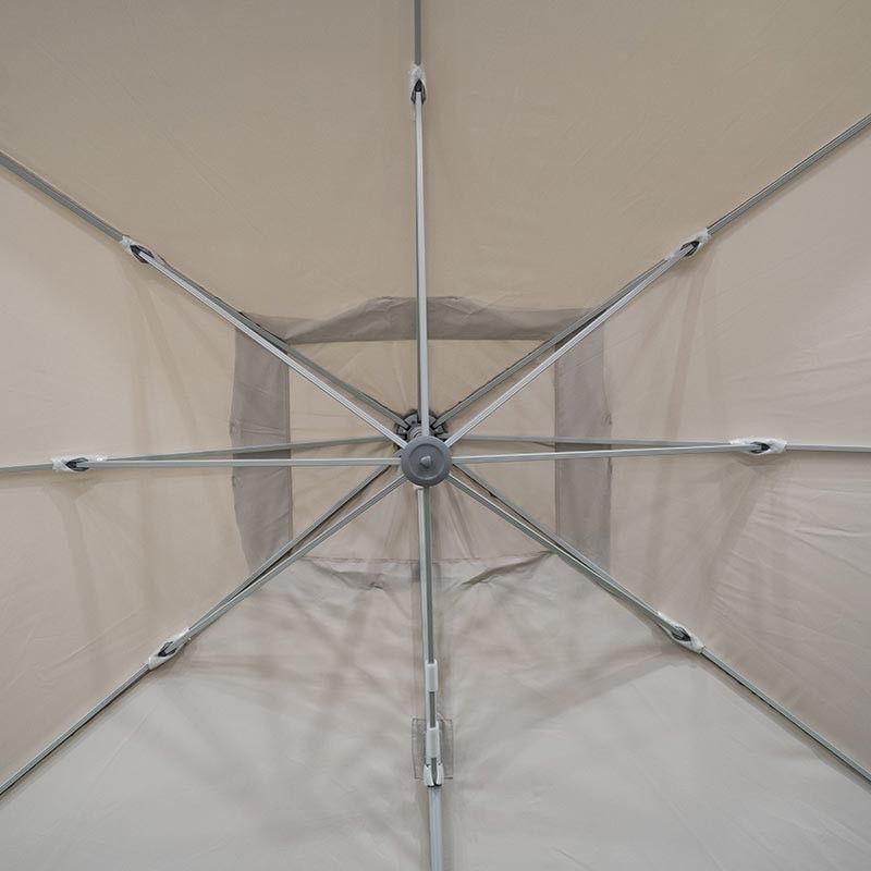 Ombrellone Decentrato da Giardino in Alluminio 3x3 mt Grigio | Alba