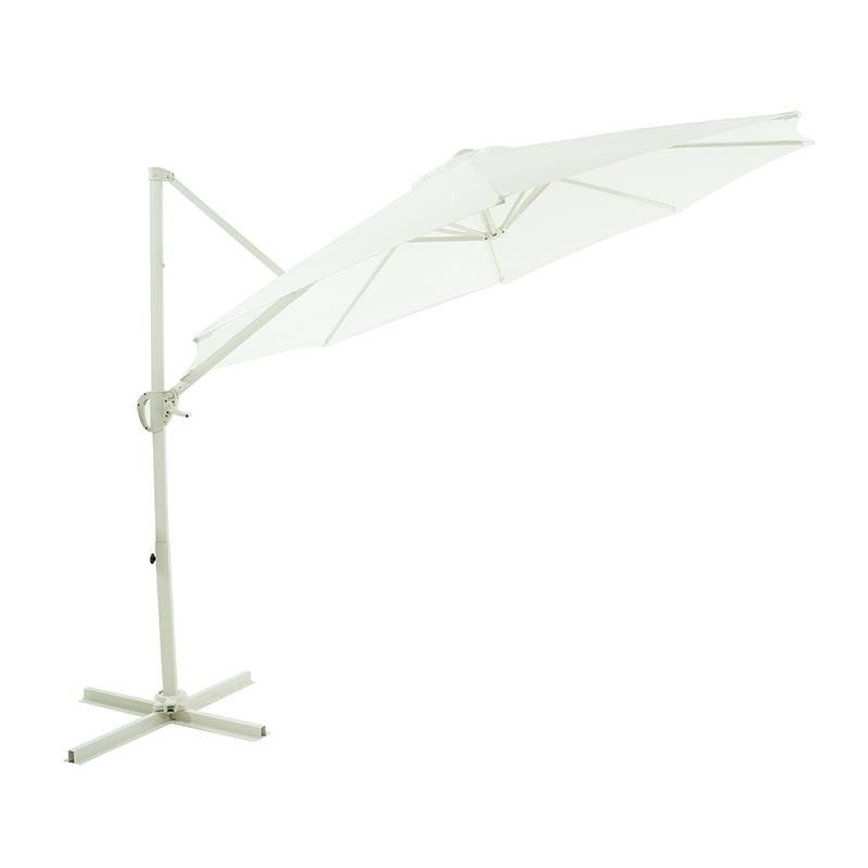 Ombrellone Decentrato da Giardino in Alluminio D.3 mt Bianco | QD030A