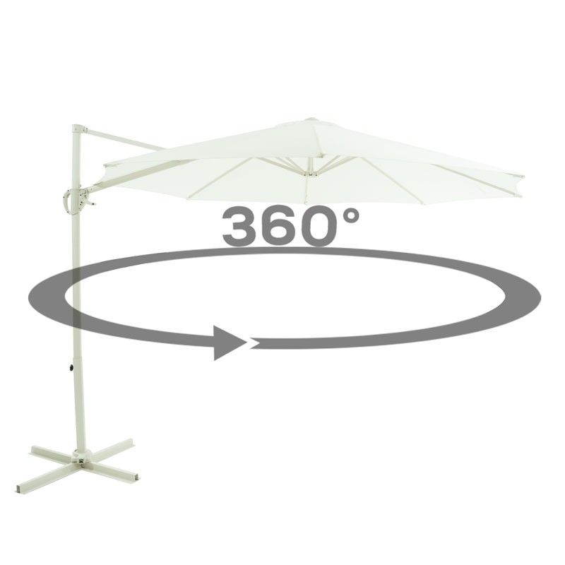 Ombrellone Decentrato da Giardino in Alluminio D.3 mt Bianco | QD030A