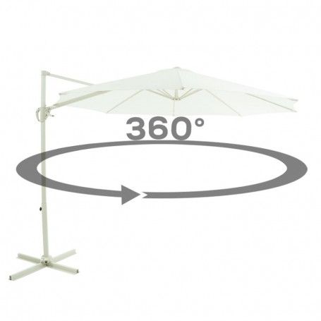 Ombrellone Decentrato da Giardino in Alluminio D.3 mt Bianco | QD030A