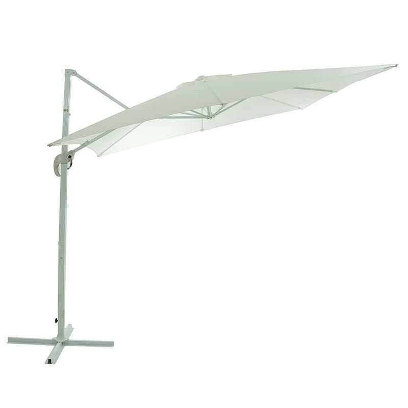 Ombrellone Decentrato da Giardino in Alluminio 2,5x2,5 mt Bianco | QD030A