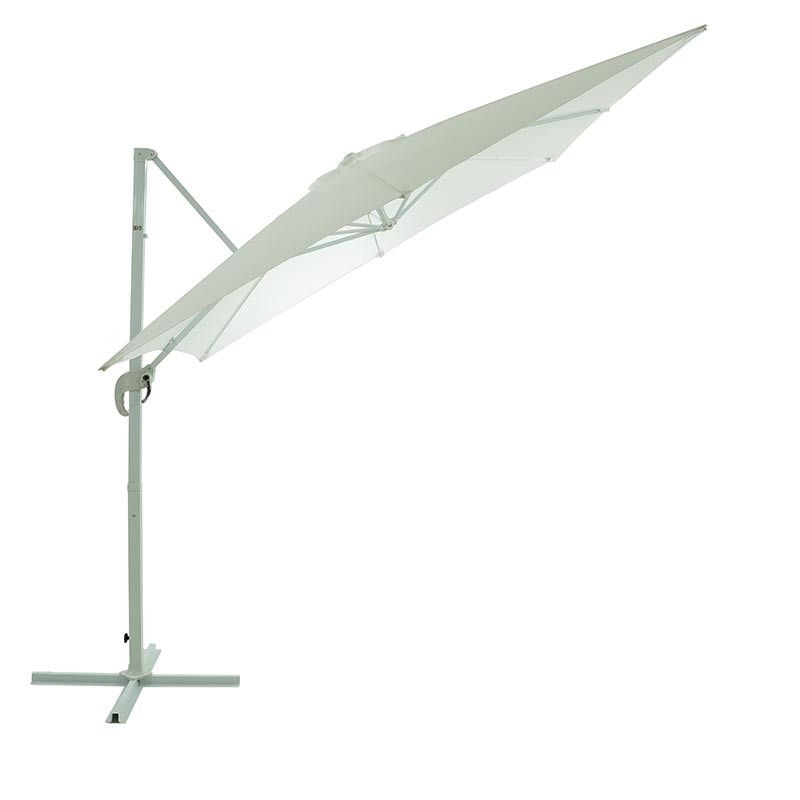 Ombrellone Decentrato da Giardino in Alluminio 2,5x2,5 mt Bianco | QD030A