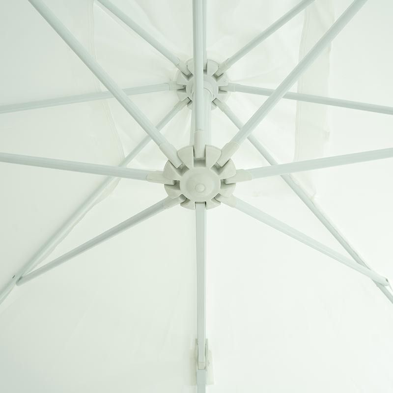 Ombrellone Decentrato da Giardino in Alluminio 2,5x2,5 mt Bianco | QD030A