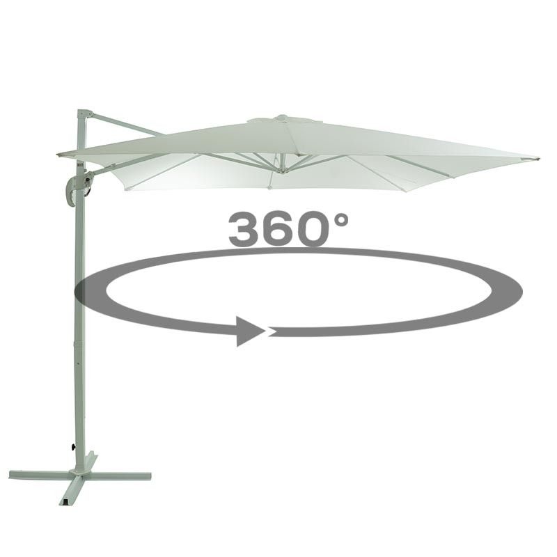 Ombrellone Decentrato da Giardino in Alluminio 2,5x2,5 mt Bianco | QD030A