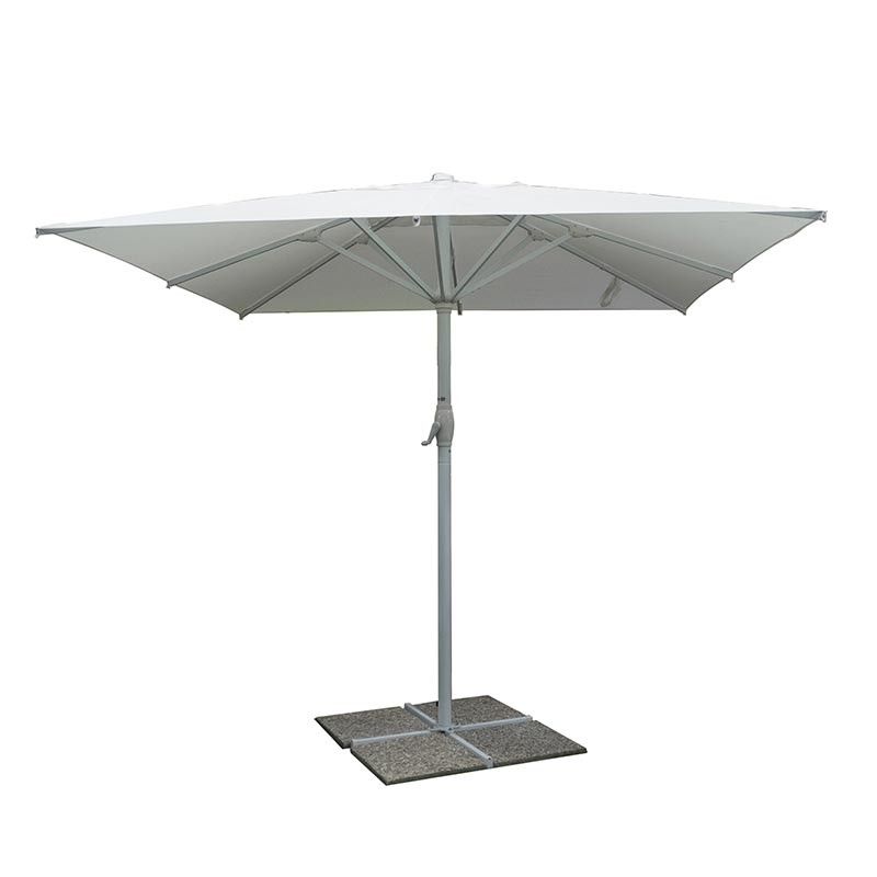 Ombrellone Da Giardino Tondo Diametro 3 Metri – Palo Centrale In Alluminio Bianco – Telo In Poliestere 180g