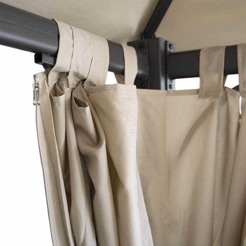 Gazebo da Giardino 3x4 m in Acciaio e Telo in Poliestere Tortora