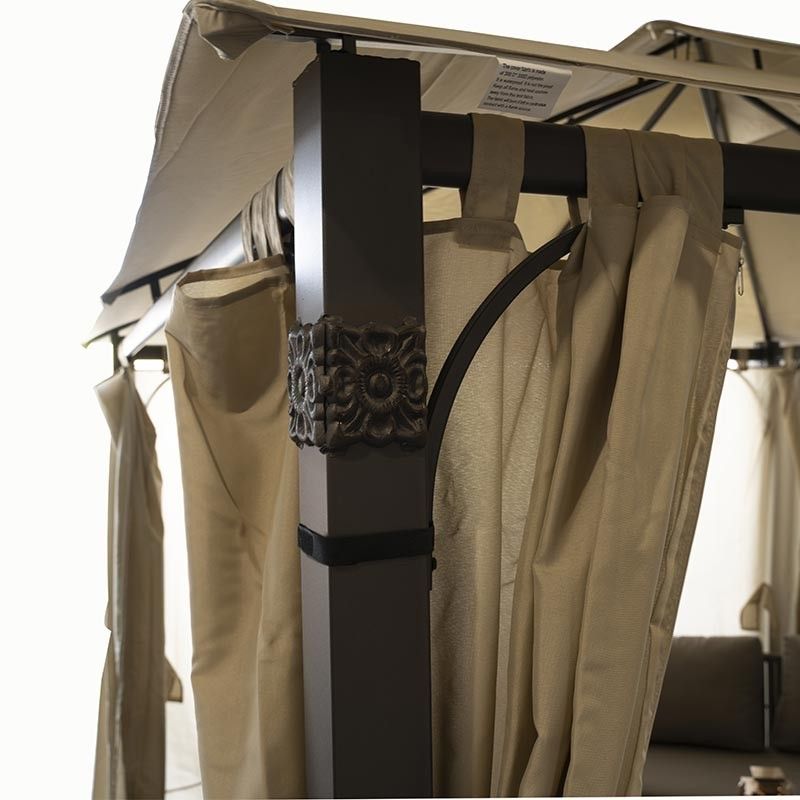 Gazebo da Giardino 3x2 m in Acciaio e Telo in Poliestere Tortora