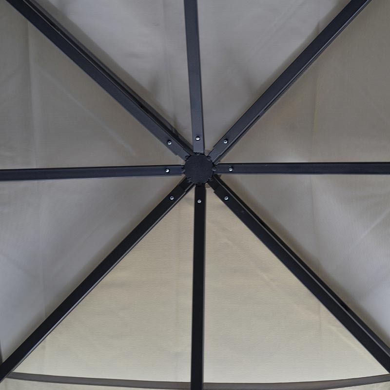 Gazebo da Giardino 3x2 m in Acciaio e Telo in Poliestere Tortora