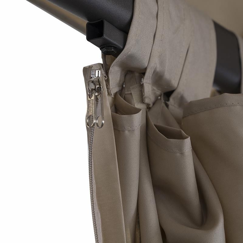 Gazebo da Giardino 3x2 m in Acciaio e Telo in Poliestere Tortora