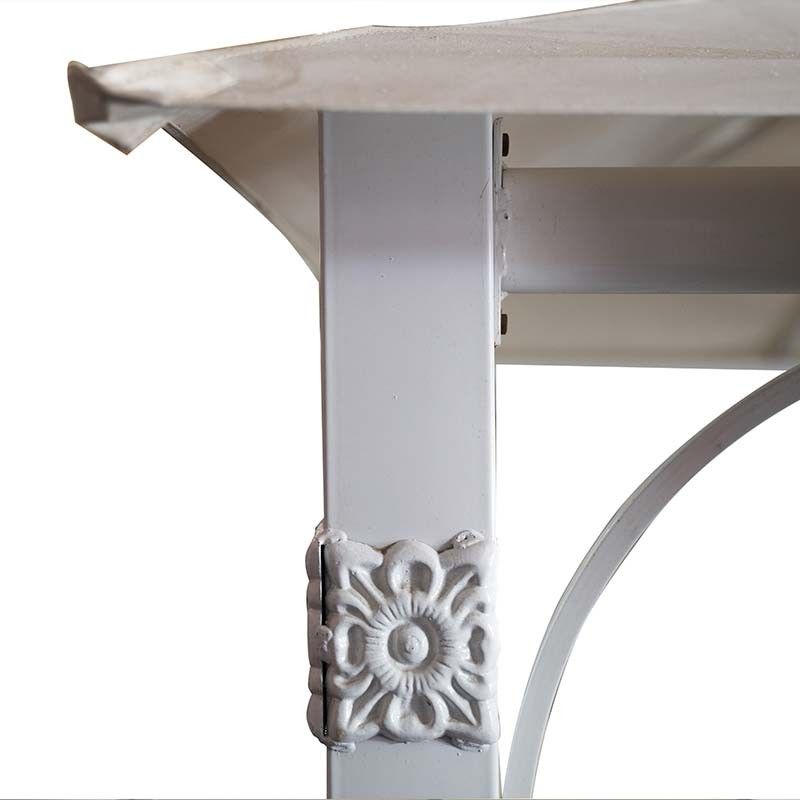 Gazebo da Giardino 3x4 m in Acciaio e Telo in Poliestere Bianco