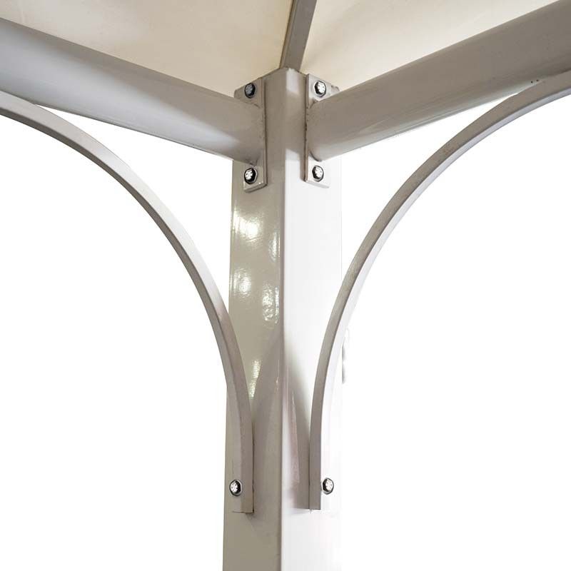 Gazebo da Giardino 3x3 m in Acciaio e Telo in Poliestere Bianco