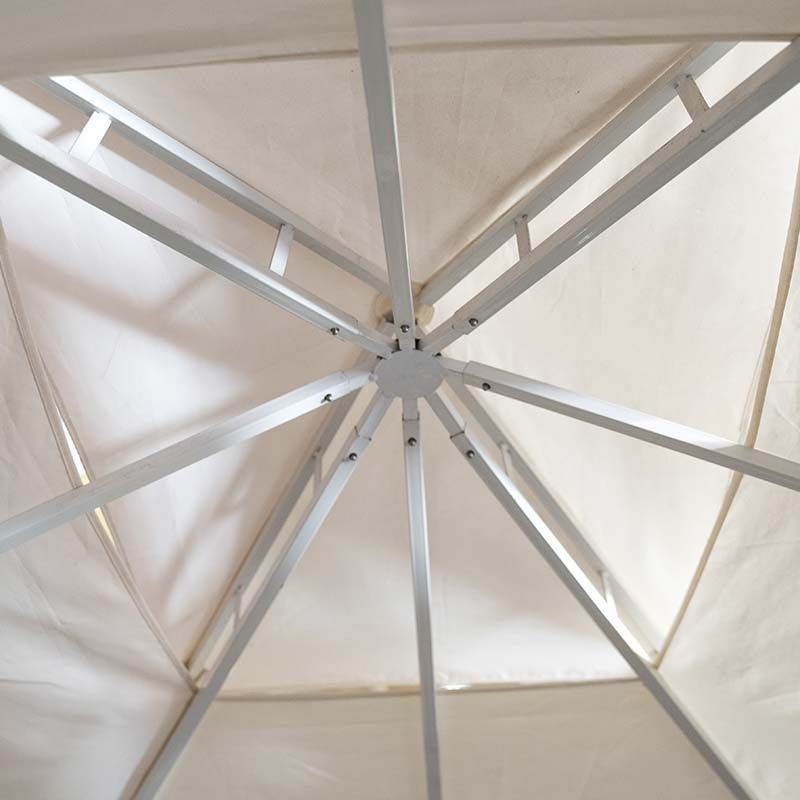 Gazebo da Giardino 3x2 m in Acciaio e Telo in Poliestere Bianco