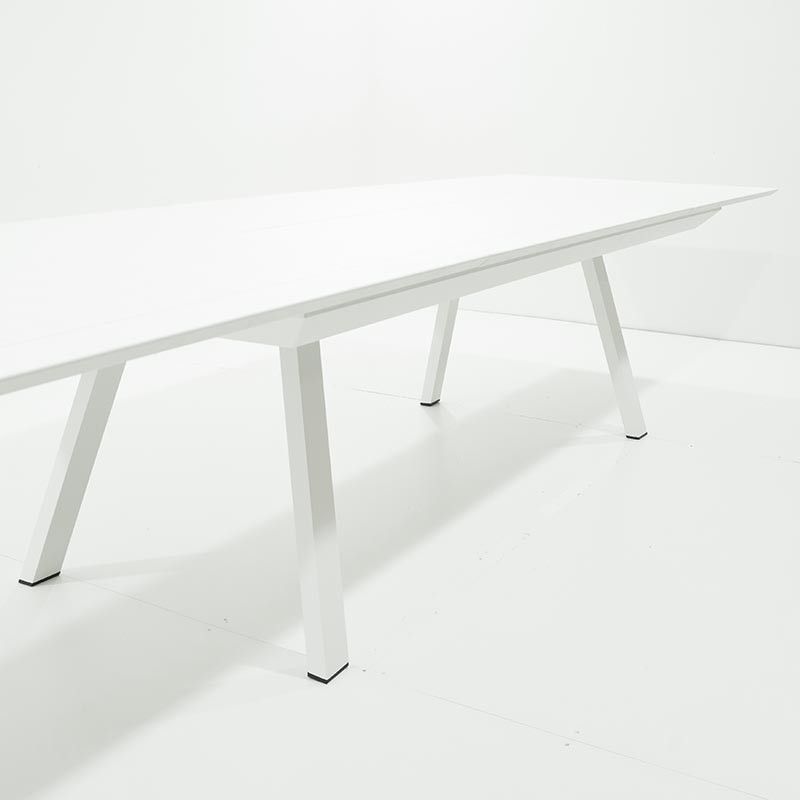Tavolo Rettangolare Allungabile in Alluminio Bianco | Didone