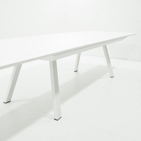Tavolo Rettangolare Allungabile in Alluminio Bianco | Didone