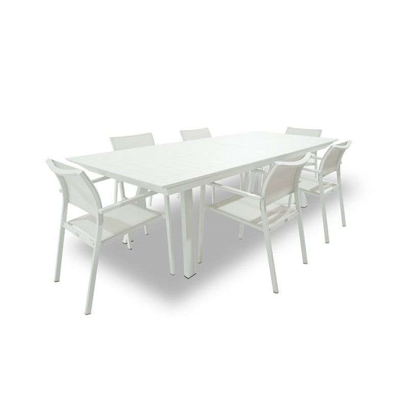 Tavolo Rettangolare Allungabile in Alluminio Bianco | Didone