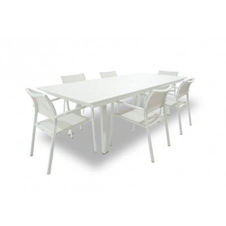 Tavolo Rettangolare Allungabile in Alluminio Bianco | Didone