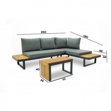 Set Divano Modulare in Alluminio Dafne Antracite