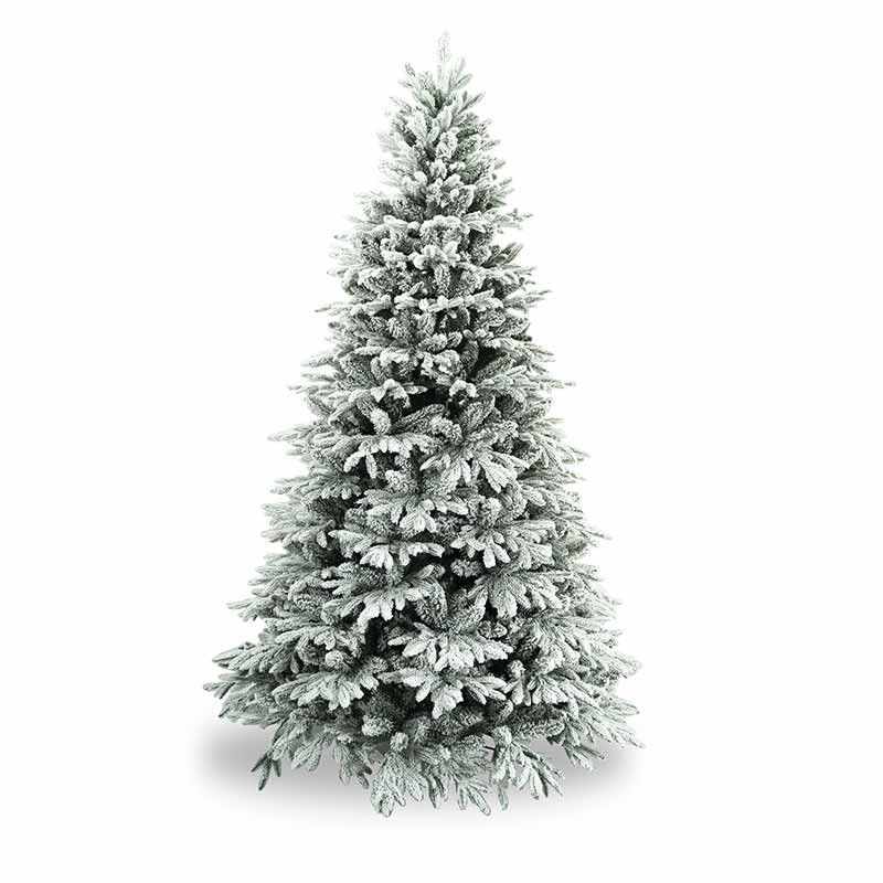 Albero di Natale Verde Innevato in Pe+Pvc H.150/270 cm Apertura ad Ombrello  | Albero Realistico Artificiale