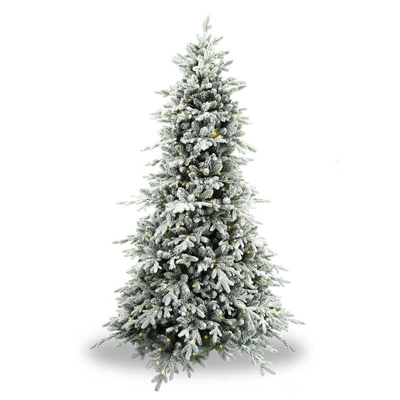 Albero Di Natale Con Luci Led Incorporate.Albero Innevato In Pe Pvc Con Luci Led H 180 240 Cm Real Led Snow