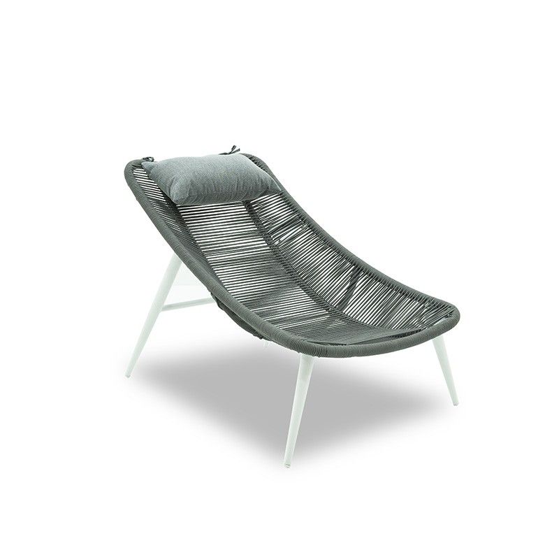 Poltrona con Poggiapiedi in Alluminio e Corde Licis