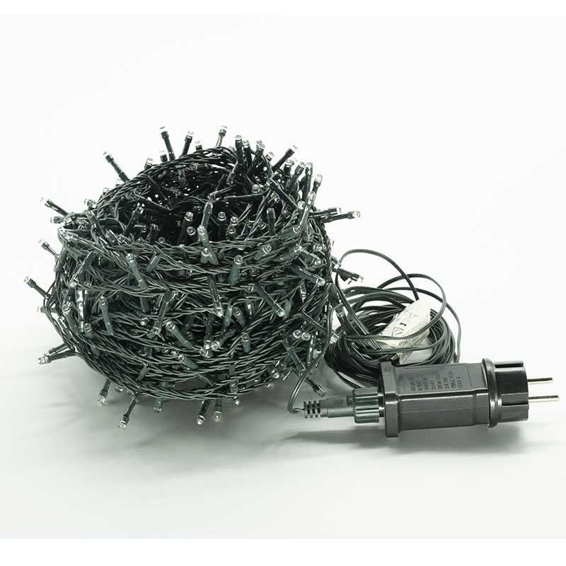 Catena con 1000 Luci Led Bianco Freddo con Cavo Verde, 50 metri + 5, Uso Esterno