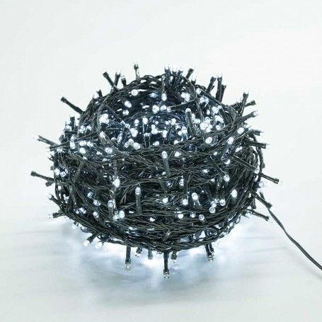 Catena con 1000 Luci Led Bianco Freddo con Cavo Verde, 50 metri + 5, Uso Esterno