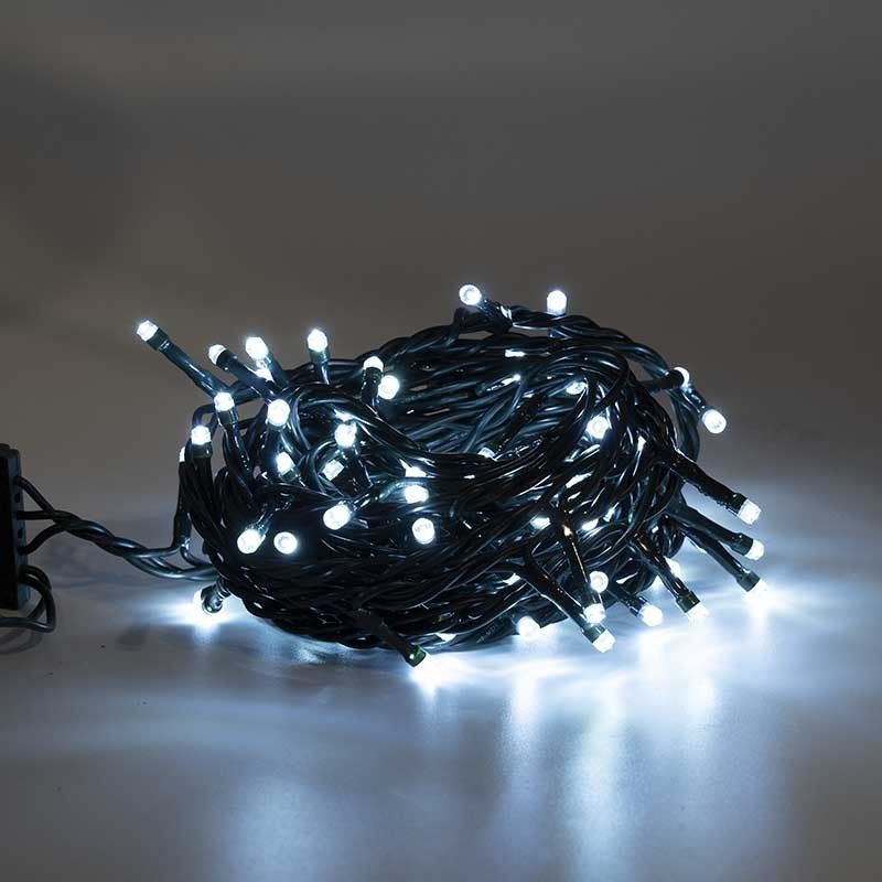 Minilucciole 100 Luci Led Bianco Freddo con Controller 8 Giochi 5 metri Uso Interno