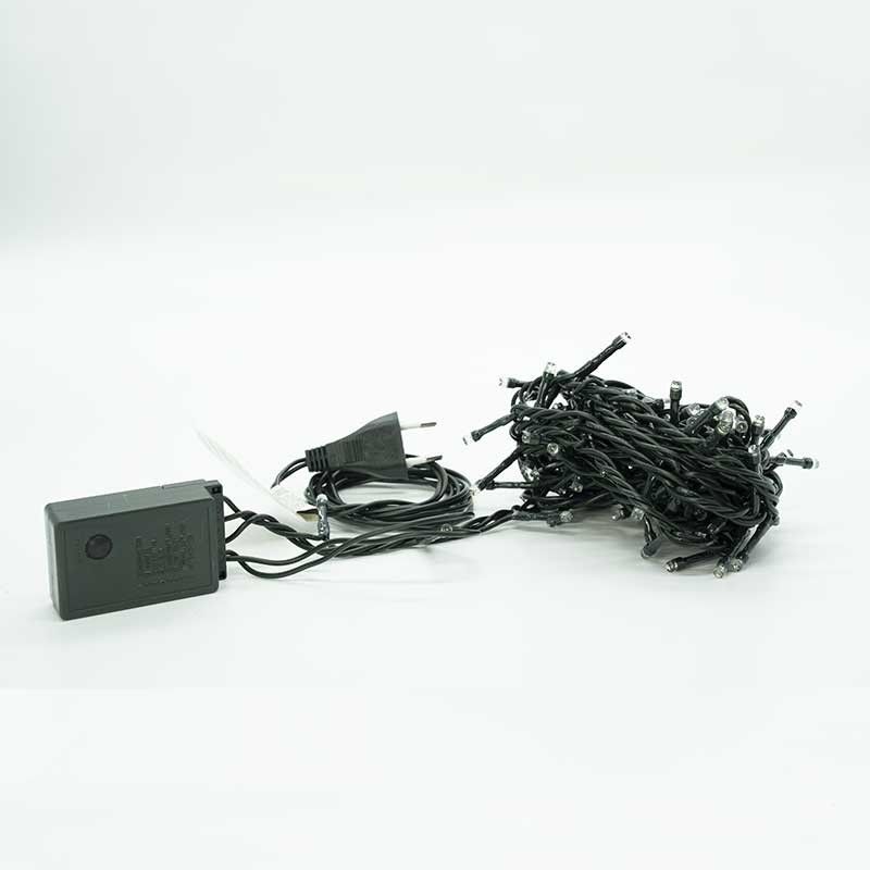 Minilucciole 100 Luci Led Bianco Freddo con Controller 8 Giochi 5 metri Uso Interno