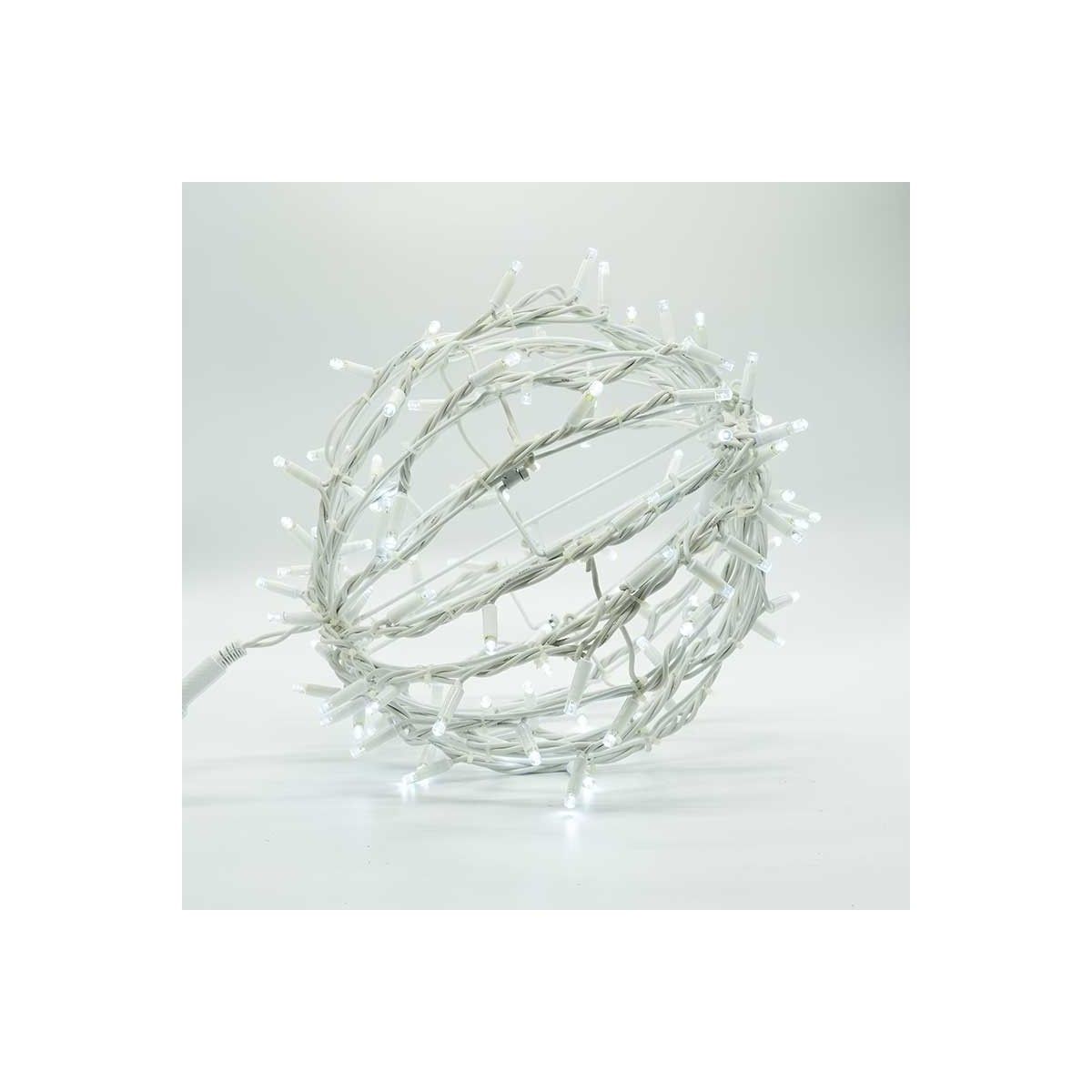 Lampada Decorativa XMASKING TWIGball Con 80 LED Bianco Freddo - Argento, Diametro 30 Cm - Foto 6