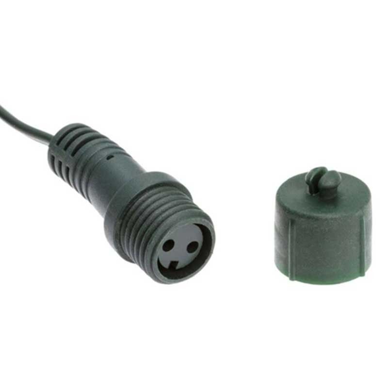 Serie di Luci da 10 metri con 135 Led Bianco Caldo + 15 Flash, Cavo in Caucciù Verde Professionale, Connettibile, Uso Esterno