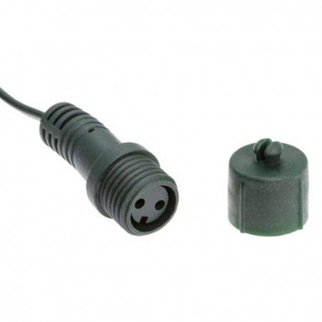 Serie di Luci da 10 metri con 135 Led Bianco Caldo + 15 Flash, Cavo in Caucciù Verde Professionale, Connettibile, Uso Esterno