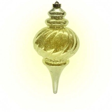 Pendente Natalizio Oro in Plastica con Led Bianco Caldo 32 cm