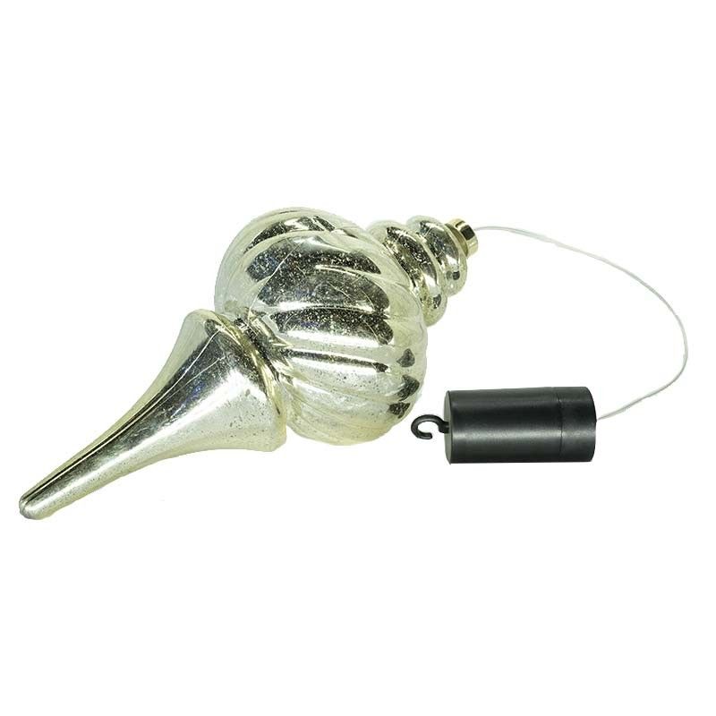 Pendente Natalizio Oro in Plastica con Led Bianco Caldo 32 cm