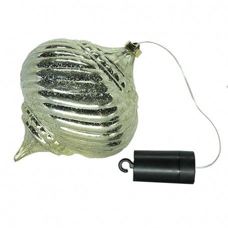 Cipolla Natalizia Oro in Plastica con Led Bianco Caldo D.15 cm