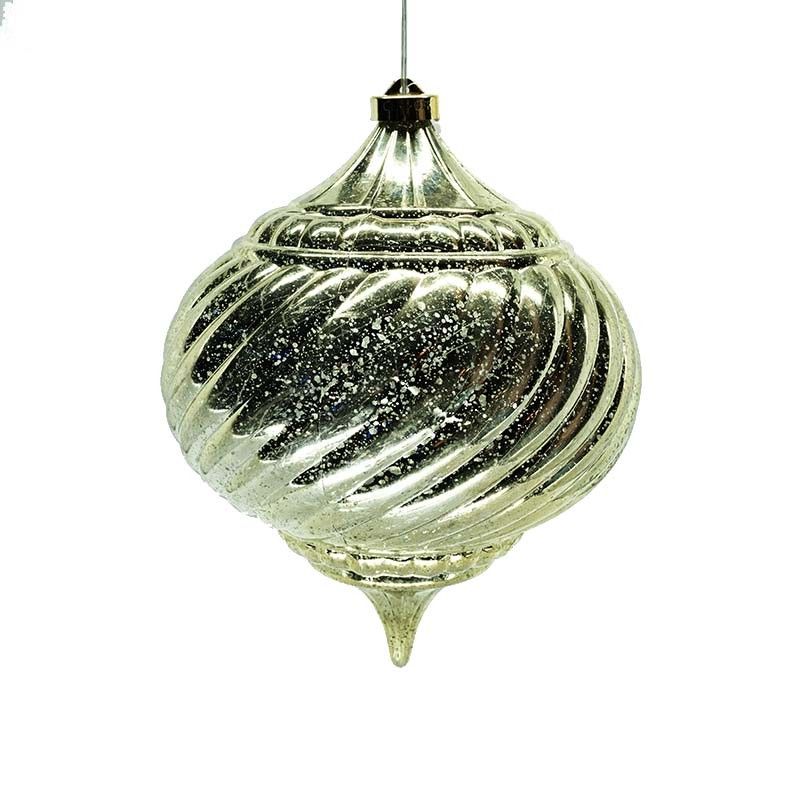 Cipolla Natalizia Oro in Plastica con Led Bianco Caldo D.15 cm