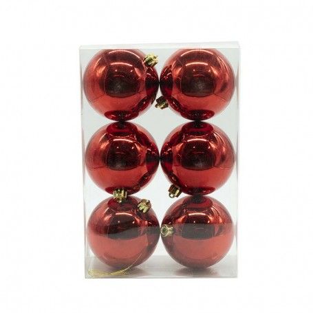 Palle di Natale in Plastica Lucide D.10 cm Confezione da 6 Pz