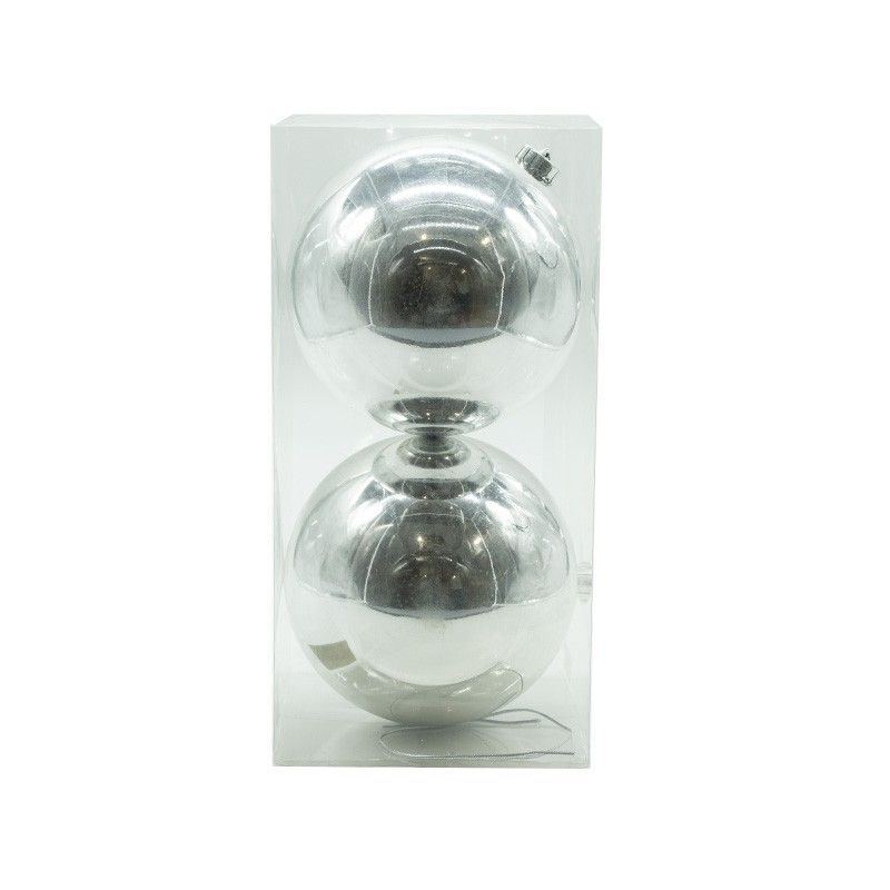 Palle di Natale in Plastica Lucide D.15 cm Confezione da 2 Pezzi