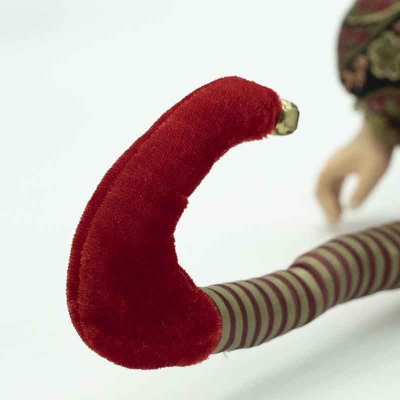 Elfo di Natale con Abito Rosso, Burgundy e Oro H.43 cm