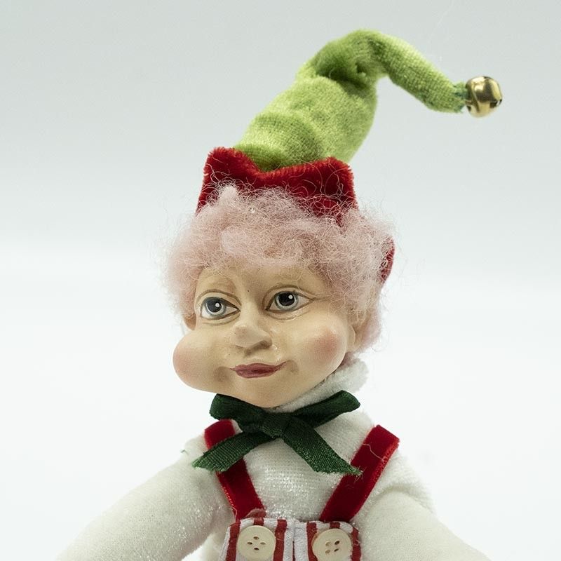 Elfo Natalizio con Abito a Strisce H.23 cm