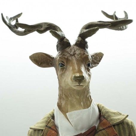 Renna Natalizia con Completo su Base Rotonda H.70 cm