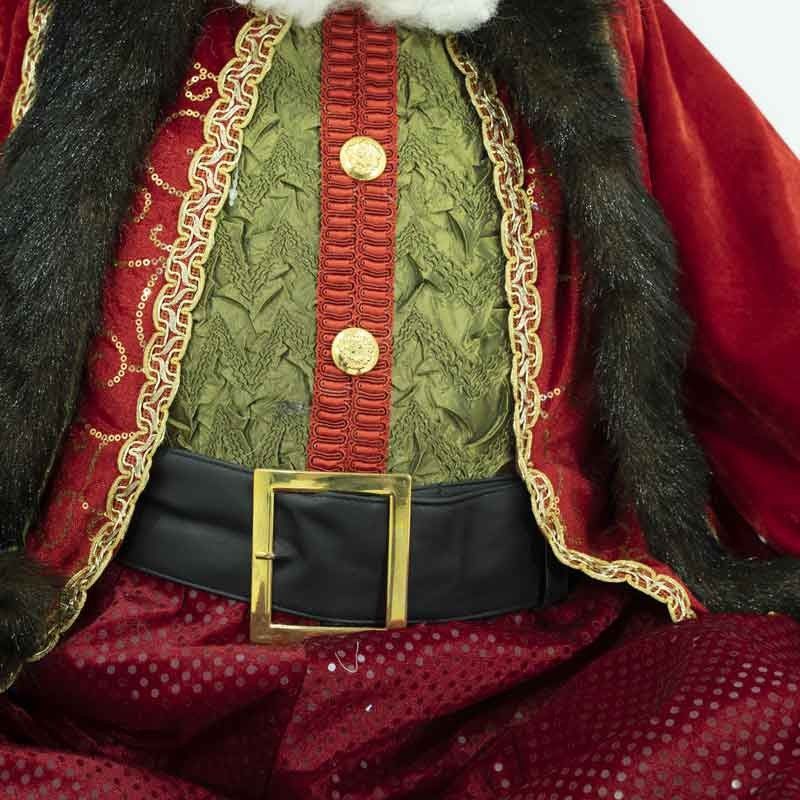 Babbo Natale Seduto con Abito Rosso e Verde H.122 cm