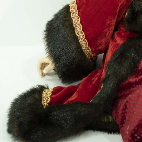 Babbo Natale Seduto con Abito Rosso e Verde H.122 cm