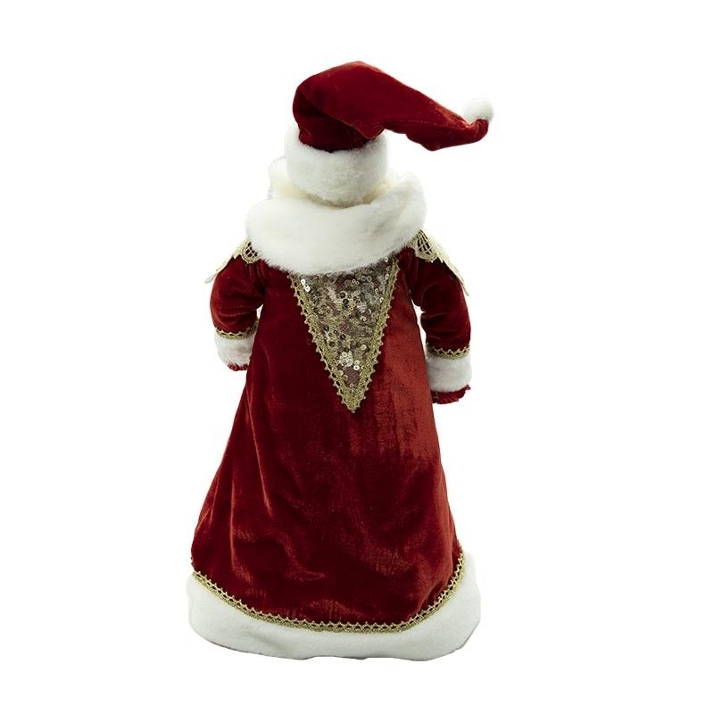 Babbo Natale con Abito Elegante Rosso e Oro H.54 cm