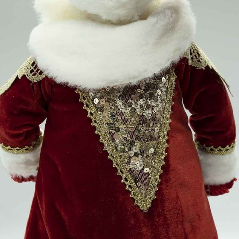 Babbo Natale con Abito Elegante Rosso e Oro H.54 cm