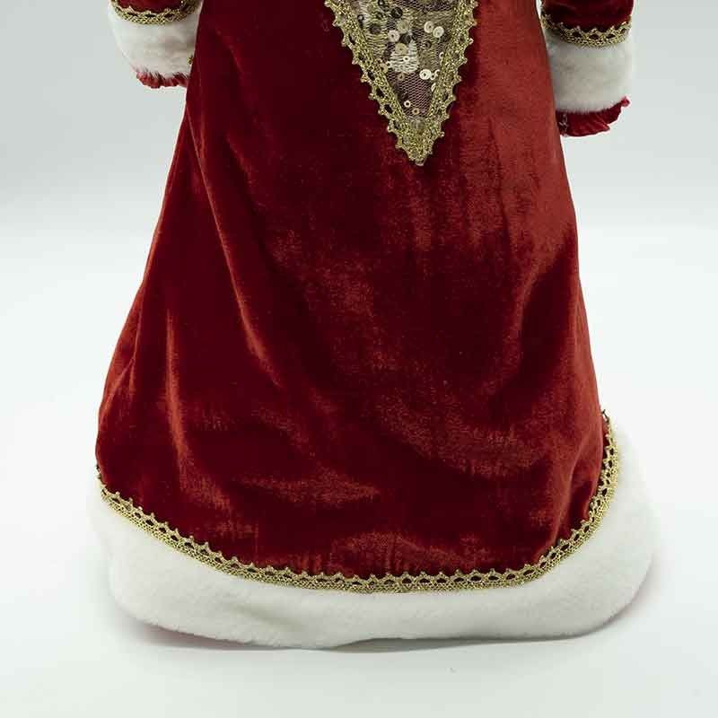 Babbo Natale con Abito Elegante Rosso e Oro H.54 cm