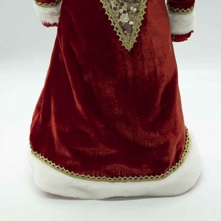 Babbo Natale con Abito Elegante Rosso e Oro H.54 cm